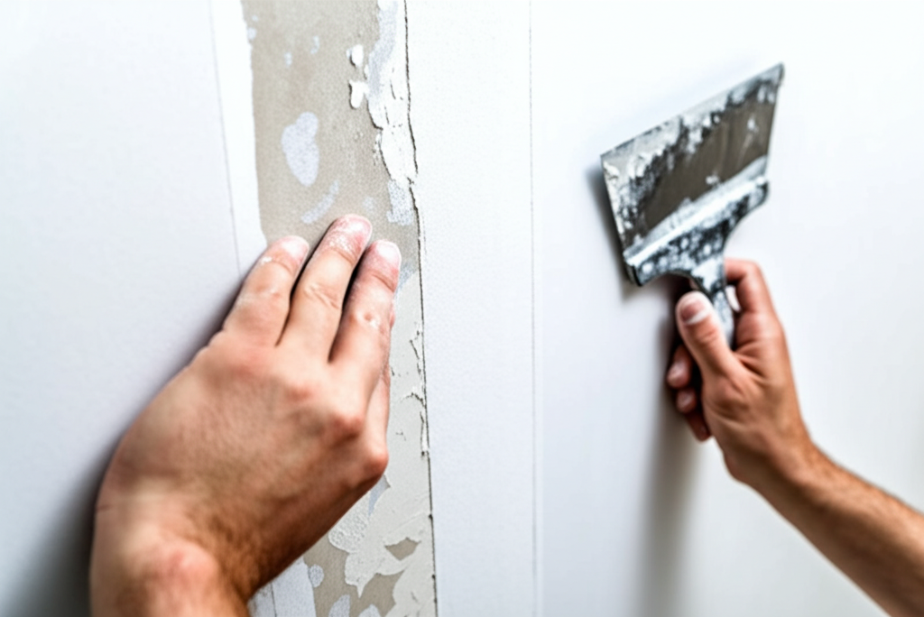 Professional repairing drywall